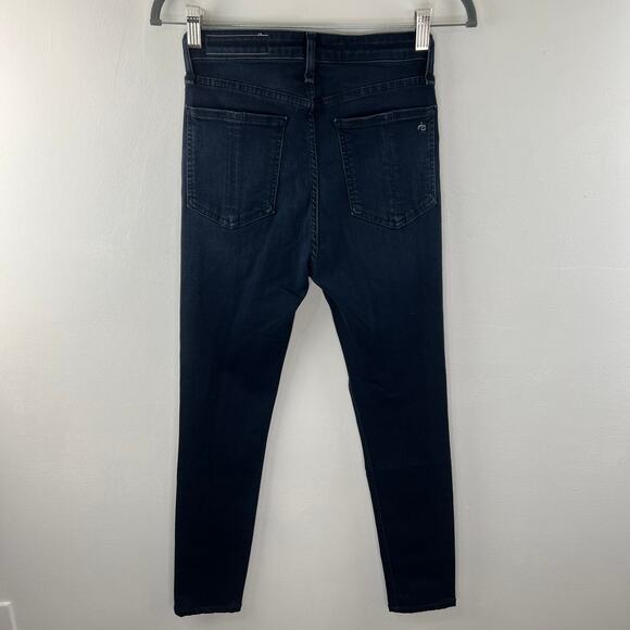 Rag & Bone Nina High Rise Skinny Jeans Blue Etta Cotton Blend Dark Denim Size 26 - Picture 5 of 8